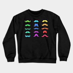 Colorful Mustache S For Moustache Crewneck Sweatshirt